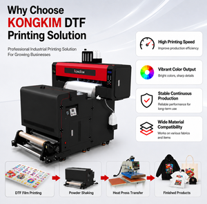 KONGKIM USA Solución Integral de Impresión DTF, Impresora DTF para Camisetas de 12/24 Pulgadas, Cabezal XP600 I3200, Colores Vibrantes, Controlador ICC Profesional - Product Image 1