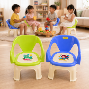 Chaise d'école empilable moderne en PP épaissi, écologique, avec dossier et accoudoirs, confortable et durable pour les enfants - Product Image 4
