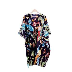 Caftán de Algodón Hecho a Mano de Primera Calidad para Mujer, Estampado Floral, Estilo Holgado, Vestidos Casuales de Verano, Ropa de Primavera - Product Image 5