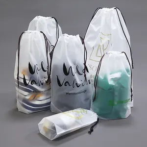 Saco de cordão eco amigável personalizado saco de plástico fosco embalagens poly saco para roupas