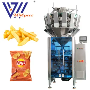 10 ~ 1000G Bevroren Snack Aardappel Friet Kussenzak Verpakking Vulling Afdichting Vffs Chips Zakje Verpakkingsmachine