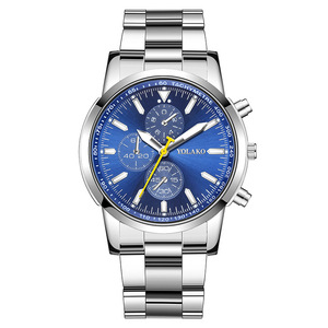 Reloj de pulsera para hombre, reloj de pulsera con correa de acero inoxidable de tres ojos, reloj elegante para hombre, recién llegado, artículo de venta al por mayor - Product Image 1