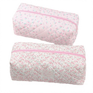 Customized Printed Handheld for Floral Fashion Cosmetic Storage Bag Women Cute Travel for Zipper Ruffled Quilted Pouch - Product Image 2