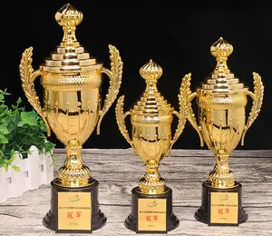 Super Factory world Made Gold Plated Football Basketball Sport Win Gold Metal Cup Trophies Award