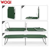 Lit d'extérieur portable WOQI en tissu Oxford pour adultes - Lit de camping pliable couleur personnalisable avec housse amovible pour le déjeuner au bureau
