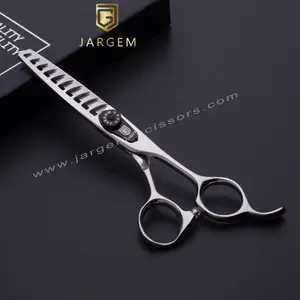 10 gunting penipis gigi Chunky, gunting tukang cukur baja Jepang 6.0 inci gunting profesional untuk penata rambut