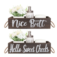 Boîte décorative de salle de bain Boîte de rangement en bois rustique de ferme
