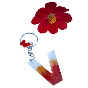 Handmade Resin Alphabet Letter Keychain, Personalized <b>Initial</b> Key <b>Ring</b> <b>with</b> Colorful Design, Custom Bag Charm and Stylish - Product Image 6