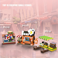Street View 24031 Mini Pizza Store Petites Particules MOC Bloc Modèle Enfants Unisexe Jouer Maison Assemblage Bloc De Construction Jouet En Plastique