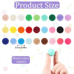 Xthrotsenk Cat Pom Pom Balls, jouet interactif en peluche coloré de 1 pouce pour l'exercice et le jeu amusant des chatons - Product Image 4