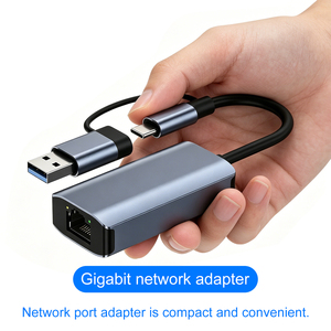 Dock Multiporta OEM di Fabbrica 2 in 1 USB3.0 Tipo C a RJ45 Scheda di Rete 1000Mbps per PC, Splitter di Conversione a Doppia Testa per Espansione - Product Image 5