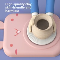Kit de machine à poterie électrique en plastique pour enfants, jouet éducatif STEM pour la création de poteries mignonnes en argile, idéal comme cadeau d'anniversaire