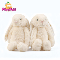 Boneka Kelinci Telinga Panjang Lucu dari Kain Katun Lembut 30 cm, Isi Kapas PP, Hadiah Liburan Paskah untuk Anak-anak (Grosir)