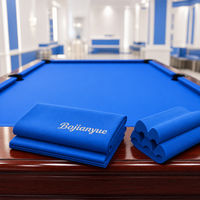 Ensemble de feutre de billard bleu royal professionnel avec 6 bandes de coussin prédécoupées pour table de billard en acajou