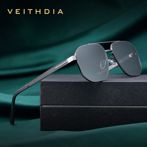 Veithdia Unisex Square Sunglasses Metal <b>Frame</b> TAC Lens UV400 Protection Type 3 Sunshades - Product Image 1