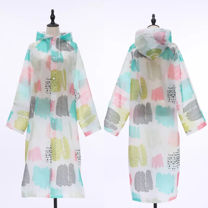 Factory Direct Sales waterproof one-size-fits-all EVA cute raincoats for women