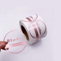 Autocollant d'étiquette transparent de logo en feuille d'or rose personnalisé imprimé autocollant adhésif en vinyle étanche pour usage cosmétique de forme ronde