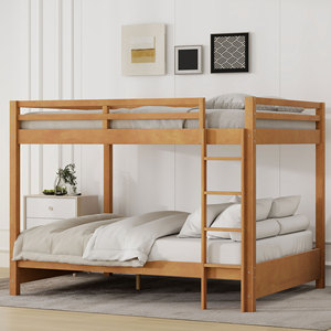 Wooden <b>Bunk</b> <b>Bed</b> Pine Solid <b>Wood</b> Twin Over Full Durable Framework Structure For Bedroom Dormitory - Product Image 3