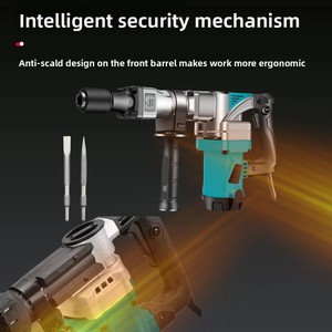 <span class=keywords><strong>Marteau</strong></span> de démolition électrique industriel portatif 2000W, usage intensif, à usage unique, avec cylindre hexagonal anti-brûlure pour murs et sols - Product Image 4