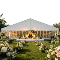 Tente de réception en aluminium à structure libre 10x20m 15x30m 20x40m, triple couche, imperméable quatre saisons, en tissu PVC blanc solide pour événements