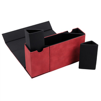 Organisateur de cartes convertible Sanseking rouge, étanche et anti-poussière, en cuir PU, avec aimant, pour jeux de société