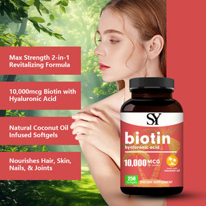 Biotina personalizada Premium con ácido hialurónico 25mg 250 Cápsulas blandas Máxima fuerza Fórmula de soporte para uñas y articulaciones para la piel del cabello - Product Image 4