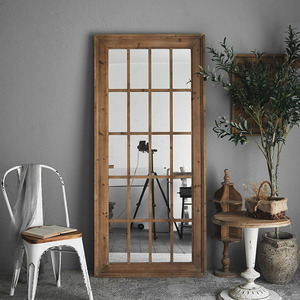 <span class=keywords><strong>Espejo</strong></span> de cuerpo entero con <span class=keywords><strong>marco</strong></span> <span class=keywords><strong>blanco</strong></span> envejecido y diseño de ventana arqueada estilo casa de campo antigua, <span class=keywords><strong>espejo</strong></span> decorativo de pared para entrada y sala de estar - Product Image 3