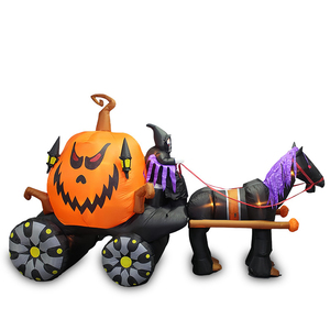 <span class=keywords><strong>Halloween</strong></span> gonflable décor extérieur 11.5 pieds de long gonflable faucheuse citrouille chariot étanche prix usine avantage - Product Image 2