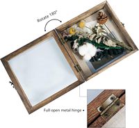 Vitrine d'exposition vintage en bois avec doublure en lin, 8x8 8x10 12x12, pour fleurs séchées et spécimens, tailles personnalisées OEM
