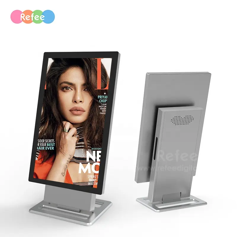 13.3" 15.6" Rotatable LCD Touch Screen 1080P Display Table Top Display stand For Smart Coffee Table menu