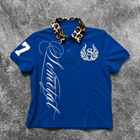 T-shirts surdimensionnés pour hommes SEMETAL, col à revers léopard personnalisé, coupe ample, haute qualité, 100% coton, broderie