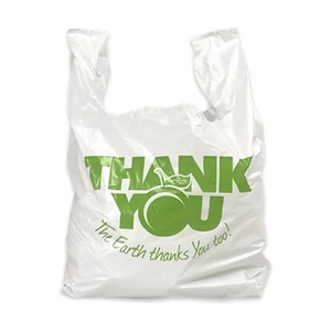 Venta al por mayor de fábrica Precio de costo Bolsas de plástico biodegradables Gracias HDPE Camiseta Bolsa de compras - Product Image 2