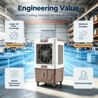 Refroidisseurs d'air évaporatifs portables à grand débit d'air de 6000 m³/h, ventilateur mobile sur pied pour atelier, garage, extérieur, espace commercial