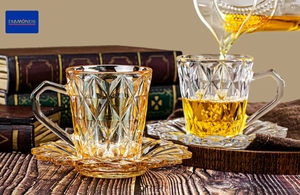 <strong>6</strong> Cup <strong>6</strong> Dish <strong>Set</strong> <strong>6</strong> Cups <strong>Set</strong> Glass <strong>Mugs</strong> Tea Cup Packing Gift Box Delicate Design OEM/ODM Available Factory Wholesale Food Grade - Product Image 4