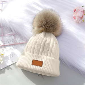 Chapeau d'hiver pour bébé avec pompon en fourrure, casquette de Baseball tricotée pour enfants, réglable, couleur unie, garçons et filles, chapeaux de soleil - Product Image 6