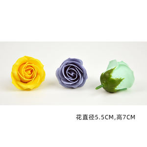 Bouquet de fleuriste fait à la main, boîte-cadeau, décor de mariage, fleurs, mur rougeâtre, marron, juliette, Rose, savon, tête de fleur, vente en gros - Product Image 4