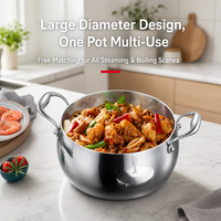 Marmite de cuisine professionnelle OEM d'usine en acier inoxydable 304 à double fond pour gaz et induction