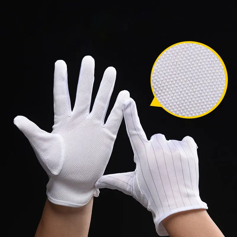 Antislip Plastic Deeltjes Gevlekte Esd Touchscreen Breien Werkhandschoen Veiligheidshandschoenen Constructie Elektrische Handhandschoenen