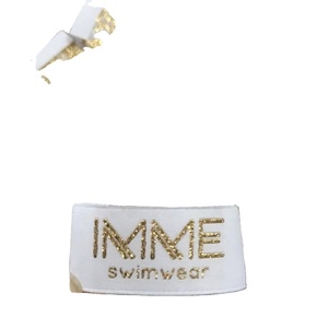 Custom Gold Thread Labels for Clothing, Luxury Silk Clothing Woven Labels , Brand Woven Labels - Product Image 1