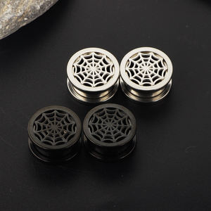 Mix Größe Flesh Tunnel Und Ohr Stecker Chirurgische Stahl Spinne Web Ohrring Bahre <span class=keywords><strong>Gauge</strong></span> Lappen Expander Piercing Schmuck 50pcs - Product Image 3