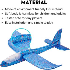 Avions planeurs lumineux LED écologiques en plastique de 48 cm, jouets volants pour tout-petits, à lancer à la main en extérieur, en mousse EPP - Product Image 5