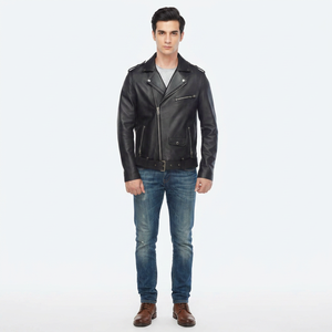 Men's Genuine <b>Leather</b> <b>Jacket</b> for Biker-High Quality OEM/ODM Service Breathable Vintage Style <b>Winter</b> Outdoor Fashion Wear - Product Image 1
