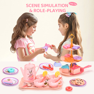 Set da Tè Pomeridiano per Bambine, Gioco di Cucina in Plastica, Giocattolo Simulazione Cibo, Piatto di Dessert, <span class=keywords><strong>Torta</strong></span>, Regalo per Bambini - Product Image 4