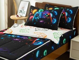 Aimuan 3 cái trẻ em Comforter thiết lập dây kéo bộ đồ giường thiết lập cho bé trai Twin Kid bộ đồ giường trò chơi Comforter tất cả trong một dây kéo bộ đồ giường - Product Image 6