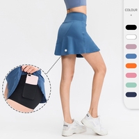 Maßgefertigter Damen Bedruckter Tennisrock mit Handytasche Atmungsaktiv Feuchtigkeitsableitend Hohe Taille für Workout Fitness Laufen Yoga Golf