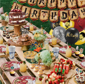 Articoli per Festa di Compleanno a Tema Harry Potter: Piatti, Bicchieri, Tovaglioli, Striscioni, Decorazioni per Cupcake, Decorazioni per Torte, Tovaglia, Palloncini Stampati con Elio - Product Image 2