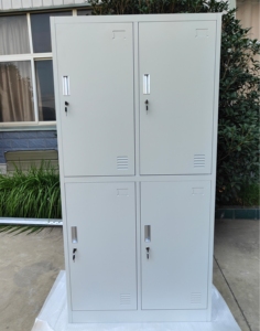 Factory Customized 4 Door Steel <b>Locker</b> Kd Structure <b>Metal</b> Clothes Storage Closet Steel Wardrobe with Adjustable Shelves - Product Image 5