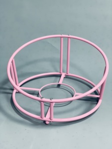 Pink Soft Luxury Plush Pet Cushion Round Cat <strong>Dog</strong> <strong>Bed</strong> Kennel with <strong>Metal</strong> Frame Pet Nest - Product Image 5