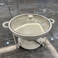 Réchaud à buffet arabe en acier inoxydable blanc alimenté au combustible, capacité de 4,5 L pour mariage et banquet