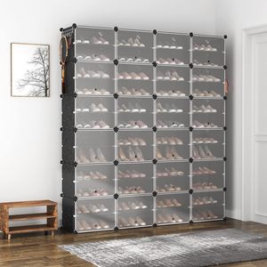 Home Furniture <strong>Plastic</strong> Shoe Rack Foldable <strong>Wardrobe</strong> With Shoe Cabinets - Product Image 2